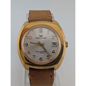 Vintage Waltham 17 Jewels Manual Wind Watch 38mm Cushion Case- Working